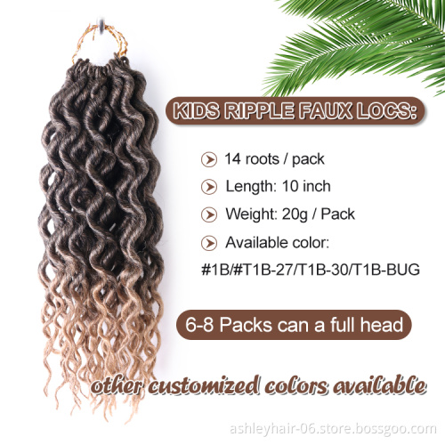 Julianna Synthetic Kids Hair Extensions Crochet Kid Style Machine Wholesale Korean Faux Locs Designer Kids Curly Hair